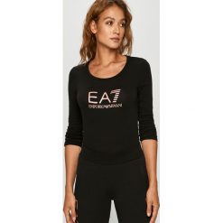 EA7 Emporio Armani - Longsleeve. Czarne bluzki damskie EA7 Emporio Armani, s, z nadrukiem, z elastanu, casualowe, z okrągłym kołnierzem, z długim rękawem. Za 329,90 zł.