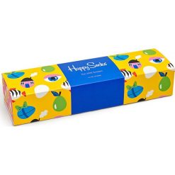 Happy Socks - Skarpetki Easter (3-pack). Żółte skarpetki damskie Happy Socks, bez wzorów, z elastanu. W wyprzedaży za 89,90 zł.