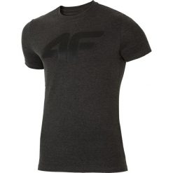 T-shirt męski TSM025 - ciemny szary melanż. Szare koszulki męskie 4f, m, z nadrukiem, z elastanu, bez kołnierzyka, krótkie. W wyprzedaży za 59,99 zł.