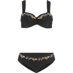 Bikini (2 części) bonprix czarny. Czarne stroje kąpielowe damskie bonprix, z haftami. Za 54,99 zł.