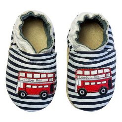 Buciki niemowlęce: Skórzane buty niemowlęce „London Bus” w kolorze granatowym