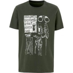 Cellbes T-shirt ciemnozielony male zielony L. Zielone t-shirty męskie Cellbes, m, z nadrukiem, biznesowe, bez kołnierzyka. Za 89,00 zł.
