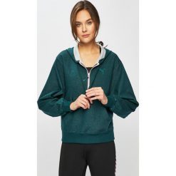 Puma - Bluza. Zielone bluzy damskie Puma, s, z nadrukiem, z bawełny, bez rękawów, z kapturem. W wyprzedaży za 219,90 zł.