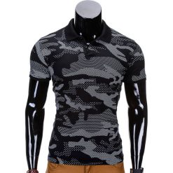 KOSZULKA MĘSKA POLO Z NADRUKIEM MORO S754 - CZARNA. Czarne koszulki polo Ombre Clothing, m, moro, z bawełny. Za 45,00 zł.