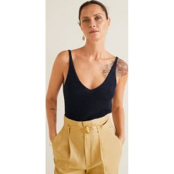 Mango - Top Estoril4. Żółte bluzki damskie Mango, s, bez wzorów, z dzianiny, bez kołnierzyka. Za 79,90 zł.