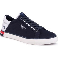 Tenisówki PEPE JEANS - Marton Low PMS30632 Navy 595. Niebieskie półbuty męskie Pepe Jeans, na co dzień, bez wzorów, z jeansu, klasyczne, bez zapięcia. Za 299,00 zł.