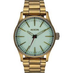Biżuteria i zegarki męskie: Zegarek męski All Brass Green Crystal Nixon Sentry 38 SS A4502230
