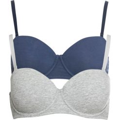 Biustonosz z odpinanymi ramiączkami (2 szt.), bawełna organiczna bonprix szary melanż + indygo. Szare biustonosze bonprix, bez wzorów, z bawełny. Za 69,98 zł.