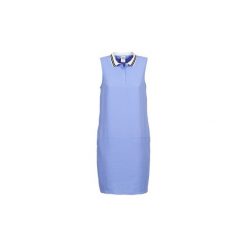 Sukienki krótkie Vero Moda TENTA. Niebieskie sukienki damskie Vero Moda, bez wzorów, bez kołnierzyka, z krótkim rękawem, krótkie, mini. Za 143,20 zł.