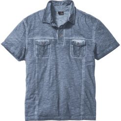 Shirt polo z efektem wytarcia, krótki rękaw bonprix ciemnoniebieski. Niebieskie koszulki męskie bonprix, s, bez wzorów, z krótkim rękawem. Za 74,99 zł.