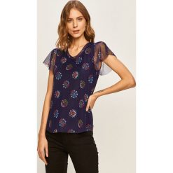 Desigual - Bluzka. Bluzki damskie Desigual, s, bez wzorów, z elastanu, z okrągłym kołnierzem, z krótkim rękawem. W wyprzedaży za 89,90 zł.