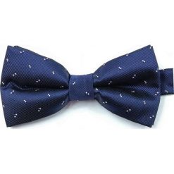Granatowa Mucha w Drobny Biały Wzór, Męska MUVRN0012. Niebieskie muszki męskie Vernon, na imprezę, w paski, eleganckie. Za 29,00 zł.
