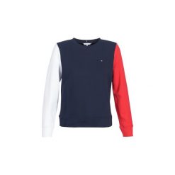Bluzy Tommy Hilfiger CLAIRE SWEATSHIRT CNK. Niebieskie bluzy damskie TOMMY HILFIGER, s, bez wzorów, bez rękawów, bez kaptura. Za 194,50 zł.