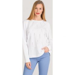 BLUZA LIU JO. Białe bluzy damskie Liu Jo, s, z aplikacjami, z elastanu, bez rękawów, bez kaptura. Za 468,30 zł.