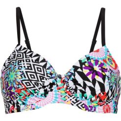 Stroje dwuczęściowe damskie: Biustonosz bikini na fiszbinach bonprix czarny z nadrukiem