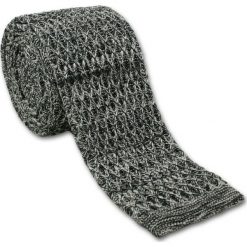 Oryginalny, Dziergany Krawat Męski Knit - 5,5 cm - Alties, Grafitowy Melanż KRALTS0121. Szare krawaty męskie Alties, w paski, z jeansu, sportowe. Za 44,00 zł.