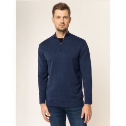 Sweter Pepe Jeans Ale PM701941. Niebieskie swetry męskie Pepe Jeans, m, bez wzorów, z bawełny, klasyczne, z klasycznym kołnierzykiem, bez kaptura. W wyprzedaży za 179,00 zł.