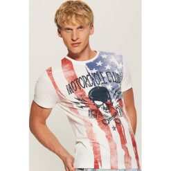 T-shirt z nadrukiem Motorcycle club - Kremowy. Białe t-shirty męskie z nadrukiem House, l. Za 39,99 zł.