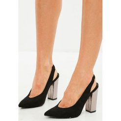 Missguided - Czółenka. Czarne buty ślubne damskie marki Missguided, z materiału, na obcasie. W wyprzedaży za 99,90 zł.