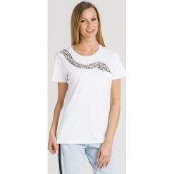 T-SHIRT NIVES PINKO. Białe t-shirty damskie Pinko, s, z nadrukiem, z bawełny, z okrągłym kołnierzem. Za 373,00 zł.