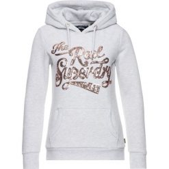 Bluza Superdry The Real Tonal Sequin W2000047B. Szare bluzy damskie Superdry, bez wzorów, z bawełny, bez rękawów, bez kaptura. W wyprzedaży za 189,00 zł.