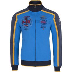 Bluza Aeronautica Militare. Niebieskie bluzy męskie Aeronautica Militare, m, z nadrukiem, z włoskim kołnierzykiem, bez rękawów, bez kaptura. Za 349,00 zł.