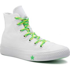 Trampki CONVERSE - Ctas Hi 564123C White/Acid Green/Fresh Yellow. Białe półbuty damskie Converse, bez wzorów, z gumy, bez zapięcia. W wyprzedaży za 229,00 zł.