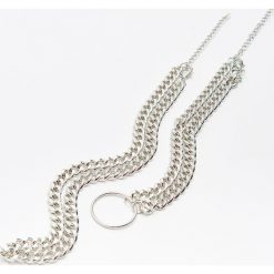 Naszyjnik łańcuszek 2 pack - Srebrny. Szare łańcuszki damskie Cropp, srebrne. Za 39,99 zł.