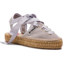 Espadryle LOVE MOSCHINO - JA10213G07JF0010 Grigio. Szare espadryle damskie Love Moschino, bez wzorów, ze skóry, bez obcasa. W wyprzedaży za 479,00 zł.