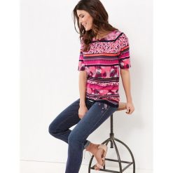 Koszulka w paski, z rękawem o dł. 1/2. Szare t-shirty damskie marki GERRY WEBER EDITION, w paski, z materiału, z krótkim rękawem. Za 229,00 zł.