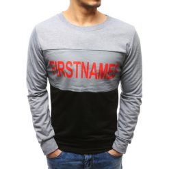 Bluzy męskie: Bluza męska z nadrukiem czarna (bx3492)