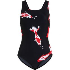Kostium kąpielowy shape bonprix czarno-czerwony wzorzysty. Czarne stroje kąpielowe damskie marki bonprix, z nadrukiem. Za 109,99 zł.