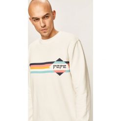 Pepe Jeans - Bluza Gustaph. Białe bluzy męskie Pepe Jeans, s, z nadrukiem, z bawełny, z okrągłym kołnierzem, bez rękawów, bez kaptura. Za 279,90 zł.