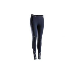Legginsy do biegania KIPRUN WARM damskie. Czarne legginsy sportowe damskie KALENJI, s, bez wzorów, z elastanu, do biegania. Za 99,99 zł.