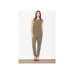 Kombinezon M488 Oliwka. Zielone kombinezony damskie FIGL, m, bez wzorów, eleganckie, bez kołnierzyka, bez rękawów, długie. Za 159,00 zł.