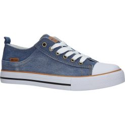 Niebieskie trampki jeansowe sznurowane american lh-18-nj03/04. Niebieskie trampki i tenisówki damskie American, bez wzorów, z jeansu, na sznurówki. Za 69,99 zł.