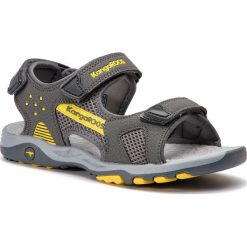 Sandały KANGAROOS - K-Celtic 18337 000 2091 D Steel Grey/Sun Yellow. Szare sandały chłopięce marki KangaROOS, ze skóry ekologicznej, bez zapięcia. Za 169,00 zł.
