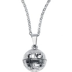 Star Wars Death Star Naszyjnik srebrny. Szare naszyjniki męskie Star Wars, srebrne. Za 62,90 zł.