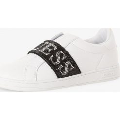 Guess Jeans - Tenisówki damskie, biały. Białe trampki i tenisówki damskie Guess Jeans, w paski, z jeansu, z paskami. Za 299,95 zł.