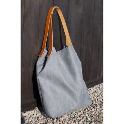 Torebki klasyczne damskie: Torba tote XXL – ciemnoszara
