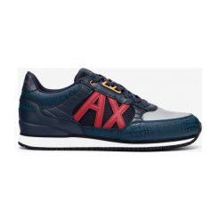 Armani Exchange Tenisówki Niebieski. Niebieskie trampki męskie Armani Exchange, bez wzorów, z materiału, bez zapięcia. Za 865,95 zł.
