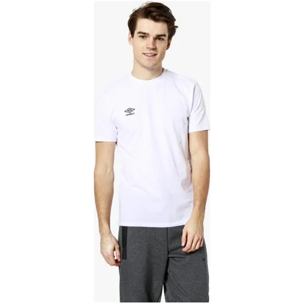 Umbro Koszulka Ss Fw Small Logo Cotton , biały, rozmiar M. Białe koszulki męskie Umbro, m, bez wzorów, z bawełny, bez kołnierzyka, bez rękawów. W wyprzedaży za 47,99 zł.