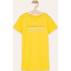 Kids Only - T-shirt dziecięcy 122-140 cm. Różowe bluzki dziewczęce Kids Only, z nadrukiem, z bawełny, z okrągłym kołnierzem, z krótkim rękawem, krótkie, bez kaptura. Za 59,90 zł.