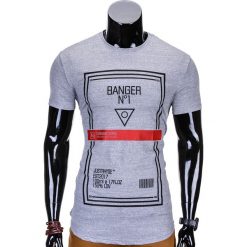 T-shirty męskie: T-SHIRT MĘSKI Z NADRUKIEM S800 – SZARY