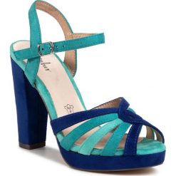 Sandały MENBUR - 21215 Dazzling Blue 0066. Niebieskie klapki damskie Menbur, bez wzorów, z materiału, bez obcasa. Za 319,00 zł.