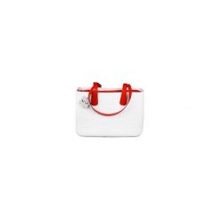 TORBA MEDIUM ROUGH WHITE. Białe torebki klasyczne damskie Doubleu bag, bez wzorów, ze skóry, bez dodatków. Za 255,20 zł.