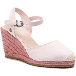 Espadryle BIG STAR - DD274A168 Pink. Różowe espadryle damskie BIG STAR, bez wzorów, ze skóry, bez obcasa, na obcasie. W wyprzedaży za 99,00 zł.