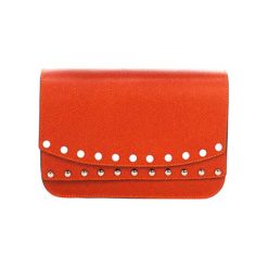 Torebki klasyczne damskie: Skórzana torebka w kolorze pomarańczowym – (S)23 x (W)15 x (G)8 cm