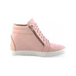 SNEAKERSY RÓŻOWE Z KOTURNEM. Różowe sneakersy damskie Arturo Vicci, ze skóry. Za 149,50 zł.