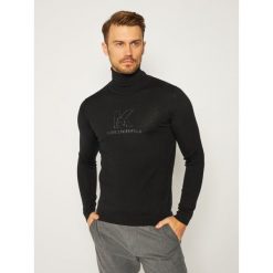 Golf KARL LAGERFELD Rollneck 655020 502399. Czarne swetry męskie KARL LAGERFELD, xl, bez wzorów, z golfem, bez kaptura. Za 839,00 zł.